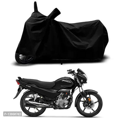 Classic Waterproof Bike Body Cover For Hero Super Splendor New Special Used For Dust Particle-Sun UV Rays-Water Drop(Black)