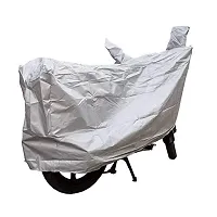 COVER MART MITHILA MART? Two Wheeler Body Cover for Royal Enfield 350 / Dust Proof/Scratch Proof/Water Resistence Fit for All Verients (Silver)-thumb1