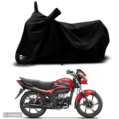 Classic Waterproof Bike Body Cover For Hero Passion Pro Special Used For Dust Particle-Sun UV Rays-Water Drop(Black)