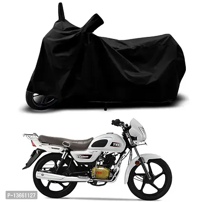 Classic Waterproof Bike Body Cover For TVS Radeon Base BS6 Special Used For Dust Particle-Sun UV Rays-Water Drop(Black)