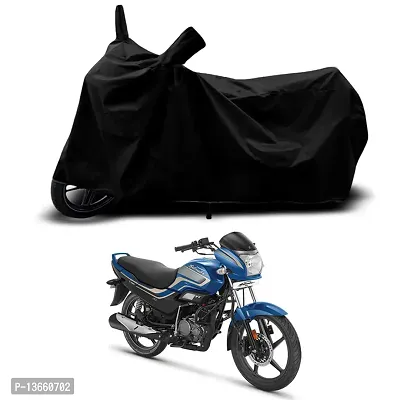 Classic Waterproof Bike Body Cover For Hero Super Splendor Special Used For Dust Particle-Sun UV Rays-Water Drop(Black)