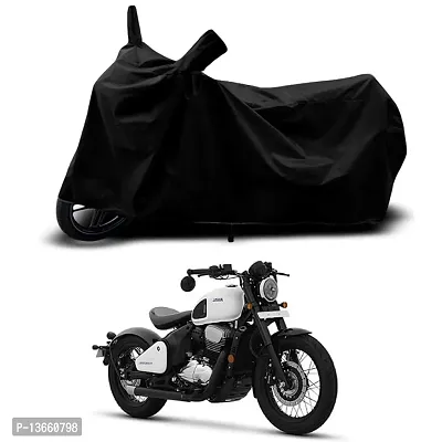 Classic Waterproof Bike Body Cover For Jawa 42 Bobber BS6 Special Used For Dust Particle-Sun UV Rays-Water Drop(Black)