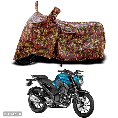 Waterproof Bike Cover For Yamaha FZS 25 Special Used For Dust Particle-Sun UV Rays-Water Drop-Indoor-Outdoor-Parking Full Body Protection(Army Multicolor)-thumb0