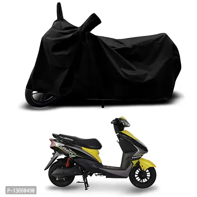 Classic Waterproof Scooty Body Cover For Ampere Reo LI Special Used For Dust Particle-Sun UV Rays-Water Drop(Black)-thumb0