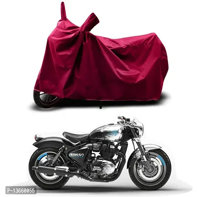 Classic Waterproof Bike Body Cover For Royal Enfie Shotgun 650 STD Special Used For Dust Particle-Sun UV Rays-Water Drop (Maroon)