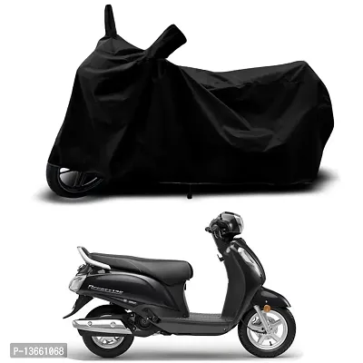 Classic Waterproof Scooty Body Cover For Suzuki Access 125 Drum Special Used For Dust Particle-Sun UV Rays-Water Drop(Black)-thumb0