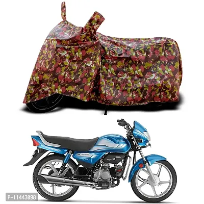 Waterproof Bike Cover For Hero HF Deluxe i3S Special Used For Dust Particle-Sun UV Rays-Water Drop-Indoor-Outdoor-Parking Full Body Protection(Army Multicolor)-thumb0