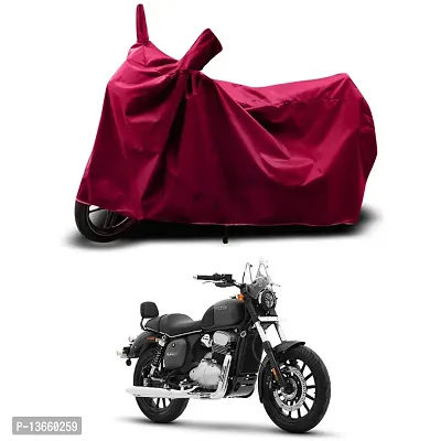 Classic Waterproof Bike Body Cover For Yezdi Roadster Smoke Special Used For Dust Particle-Sun UV Rays-Water Drop (Maroon)-thumb0