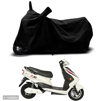 Classic Waterproof Scooty Body Cover For Okinawa R30 Special Used For Dust Particle-Sun UV Rays-Water Drop(Black)