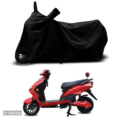 Classic Waterproof Scooty Body Cover For Tunwal Lithino 2.0 STD Special Used For Dust Particle-Sun UV Rays-Water Drop(Black)