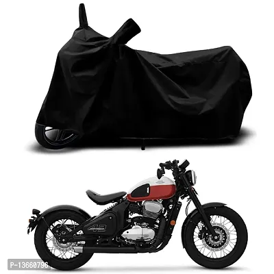 Classic Waterproof Bike Body Cover For Jawa 42 Bobber Special Used For Dust Particle-Sun UV Rays-Water Drop(Black)