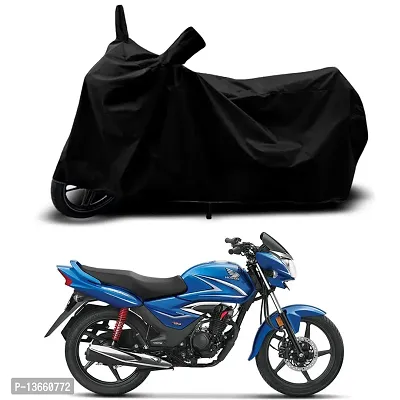 Classic Waterproof Bike Body Cover For Honda Shine Disc Special Used For Dust Particle-Sun UV Rays-Water Drop(Black)-thumb0