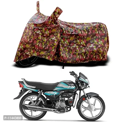 Waterproof Bike Cover For Hero HF Deluxe Self Special Used For Dust Particle-Sun UV Rays-Water Drop-Indoor-Outdoor-Parking Full Body Protection(Army Multicolor)-thumb0