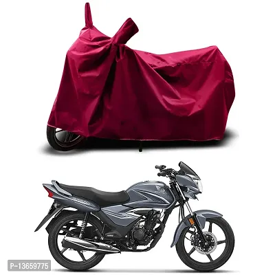 Classic Waterproof Bike Body Cover For Honda Shine BS-VI Special Used For Dust Particle-Sun UV Rays-Water Drop (Maroon)-thumb0