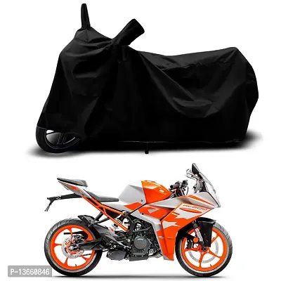 Classic Waterproof Bike Body Cover For KTM RC 200 Special Used For Dust Particle-Sun UV Rays-Water Drop(Black)