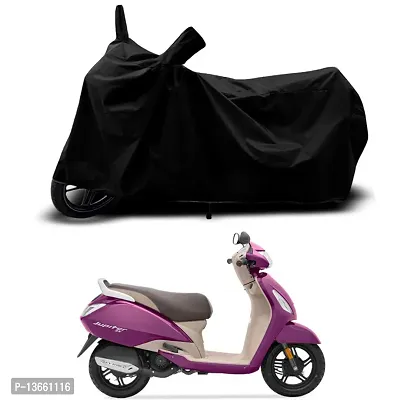 Classic Waterproof Scooty Body Cover For TVS Jupiter ZX Special Used For Dust Particle-Sun UV Rays-Water Drop(Black)-thumb0