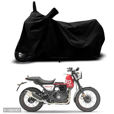 Classic Waterproof Bike Body Cover For Royal Enfie Scram 411 Special Used For Dust Particle-Sun UV Rays-Water Drop(Black)