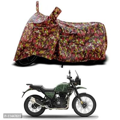 Waterproof Bike Cover For Royal Enfie Himalayan Pine Special Used For Dust Particle-Sun UV Rays-Water Drop-Indoor-Outdoor-Parking Full Body Protection(Army Multicolor)-thumb0