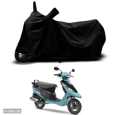 Classic Waterproof Scooty Body Cover For TVS Scooty Pep Plus BS6 Special Used For Dust Particle-Sun UV Rays-Water Drop(Black)-thumb0