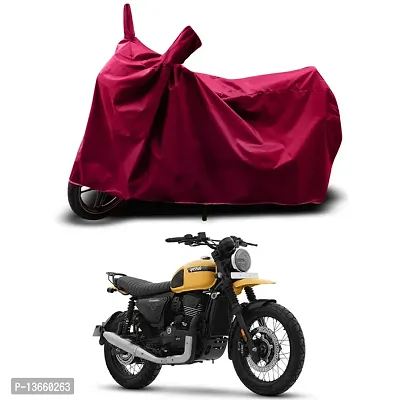 Classic Waterproof Bike Body Cover For Yezdi Scrambler Single Special Used For Dust Particle-Sun UV Rays-Water Drop (Maroon)