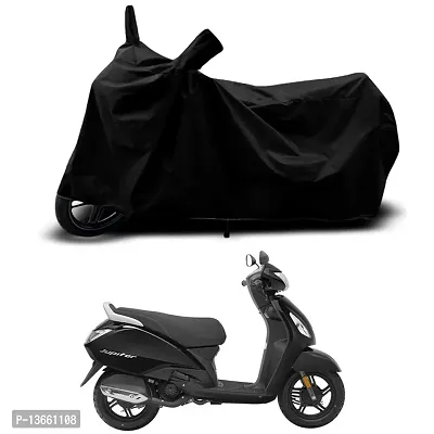 Classic Waterproof Scooty Body Cover For TVS Jupiter Special Used For Dust Particle-Sun UV Rays-Water Drop(Black)