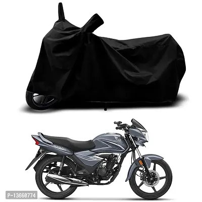 Classic Waterproof Bike Body Cover For Honda Shine Disc Special Used For Dust Particle-Sun UV Rays-Water Drop(Black)