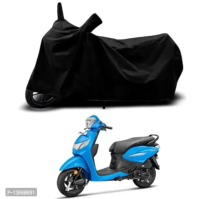 Classic Waterproof Scooty Body Cover For Hero Pleasure Plus LX Special Used For Dust Particle-Sun UV Rays-Water Drop(Black)-thumb0