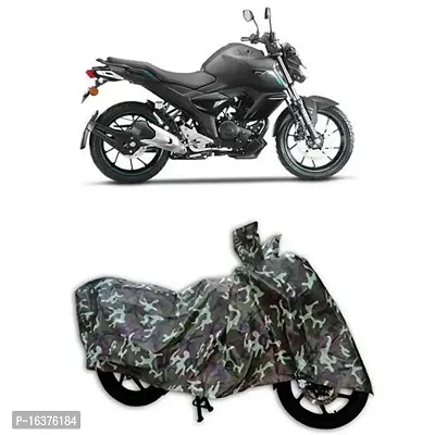 COVER MART Water Resistant Polyester Two Wheeler Body Protection Cover for Yamaha FZ-S Fi Version 3.0 (Military)