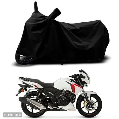 Classic Waterproof Bike Body Cover For TVS Apache RTR 160 BS VI Special Used For Dust Particle-Sun UV Rays-Water Drop(Black)