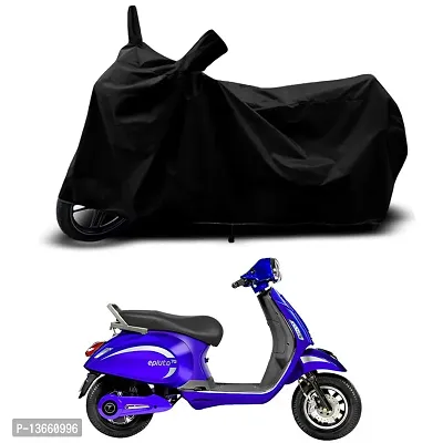 Classic Waterproof Scooty Body Cover For PURE EV Epluto 7G STD Special Used For Dust Particle-Sun UV Rays-Water Drop(Black)