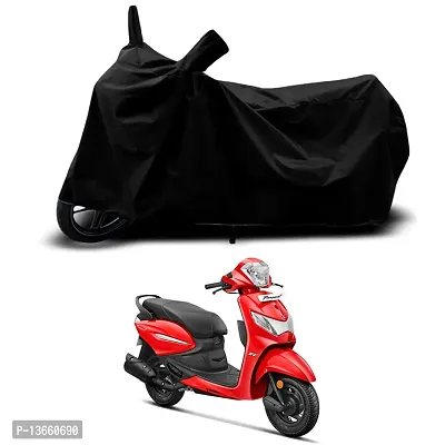 Classic Waterproof Scooty Body Cover For Hero Pleasure + Xtec Special Used For Dust Particle-Sun UV Rays-Water Drop(Black)-thumb0