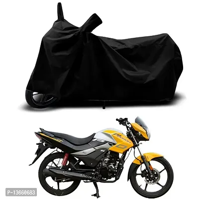 Classic Waterproof Bike Body Cover For Hero Passion Pro BS6 Special Used For Dust Particle-Sun UV Rays-Water Drop(Black)-thumb0