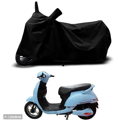 Classic Waterproof Scooty Body Cover For Hero Electric AE-8 Special Used For Dust Particle-Sun UV Rays-Water Drop(Black)