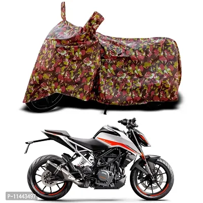 Waterproof Bike Cover For KTM 390 Duke BS6 Special Used For Dust Particle-Sun UV Rays-Water Drop-Indoor-Outdoor-Parking Full Body Protection(Army Multicolor)-thumb0