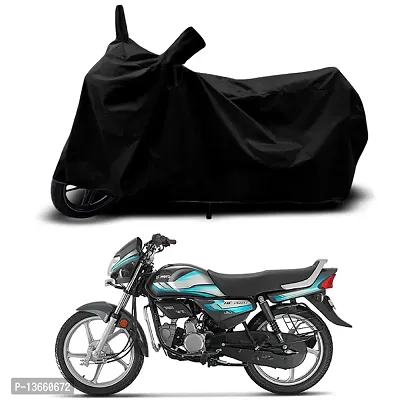 Classic Waterproof Bike Body Cover For Hero HF Deluxe BS6 Special Used For Dust Particle-Sun UV Rays-Water Drop(Black)