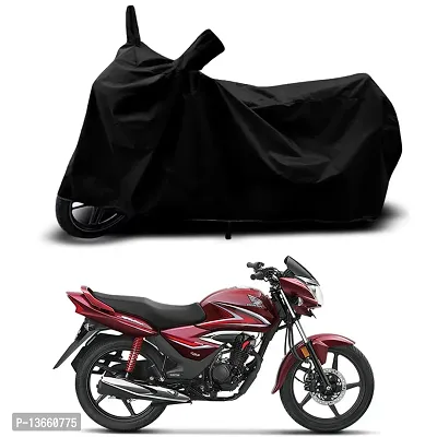 Classic Waterproof Bike Body Cover For Honda Shine Drum Special Used For Dust Particle-Sun UV Rays-Water Drop(Black)