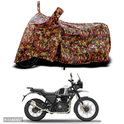 Waterproof Bike Cover For Royal Enfie Himalayan BS6 Special Used For Dust Particle-Sun UV Rays-Water Drop-Indoor-Outdoor-Parking Full Body Protection(Army Multicolor)-thumb0