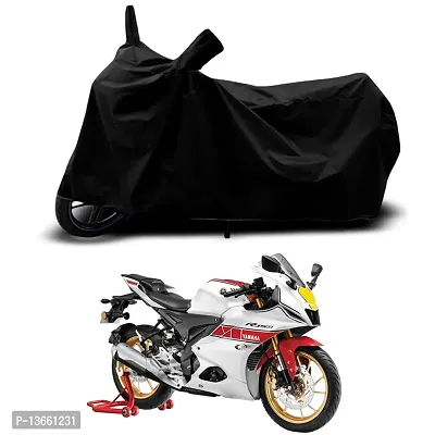 Classic Waterproof Bike Body Cover For Yamaha R15 V4 Special Used For Dust Particle-Sun UV Rays-Water Drop(Black)