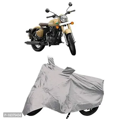 COVER MART MITHILA MART? Two Wheeler Body Cover for Royal Enfield 350 / Dust Proof/Scratch Proof/Water Resistence Fit for All Verients (Silver)