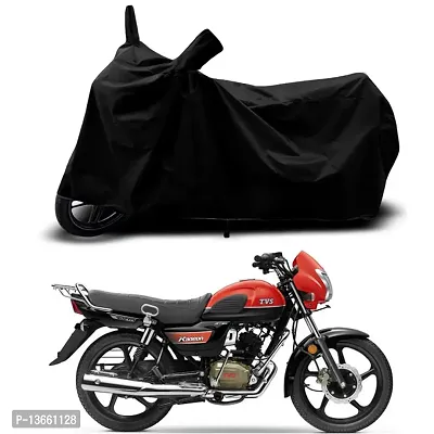 Classic Waterproof Bike Body Cover For TVS Radeon Dual Disc Special Used For Dust Particle-Sun UV Rays-Water Drop(Black)