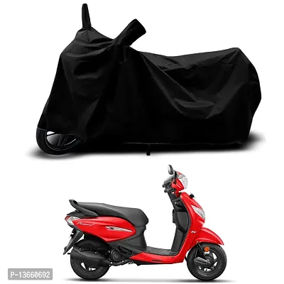 Classic Waterproof Scooty Body Cover For Hero Pleasure Plus VX Special Used For Dust Particle-Sun UV Rays-Water Drop(Black)-thumb0