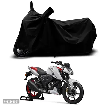 Classic Waterproof Bike Body Cover For TVS Apache RTR 160 4V RTR Special Used For Dust Particle-Sun UV Rays-Water Drop(Black)