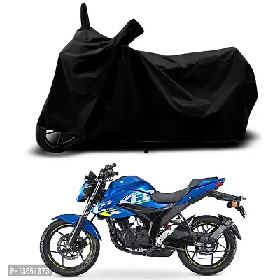 Classic Waterproof Bike Body Cover For Suzuki Gixxer Special Used For Dust Particle-Sun UV Rays-Water Drop(Black)