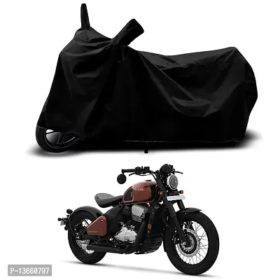 Classic Waterproof Bike Body Cover For Jawa 42 Special Used For Dust Particle-Sun UV Rays-Water Drop(Black)