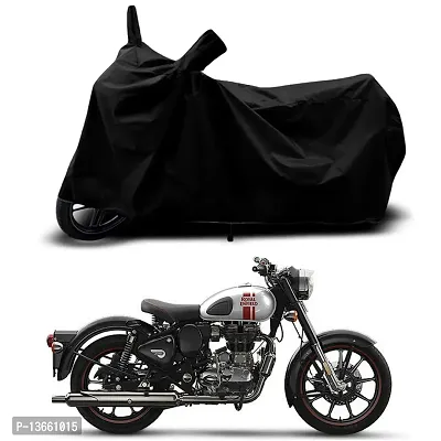 Classic Waterproof Bike Body Cover For Royal Enfie Classic 350 Redditch Special Used For Dust Particle-Sun UV Rays-Water Drop(Black)