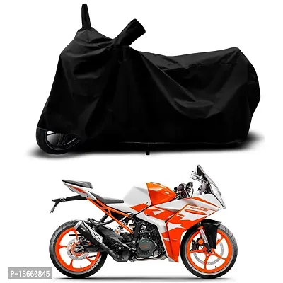 Classic Waterproof Bike Body Cover For KTM RC 125 STD Special Used For Dust Particle-Sun UV Rays-Water Drop(Black)-thumb0