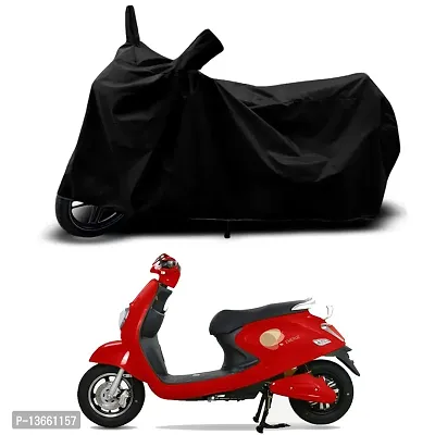 Classic Waterproof Scooty Body Cover For Techo Electra Emerge STD Special Used For Dust Particle-Sun UV Rays-Water Drop(Black)-thumb0