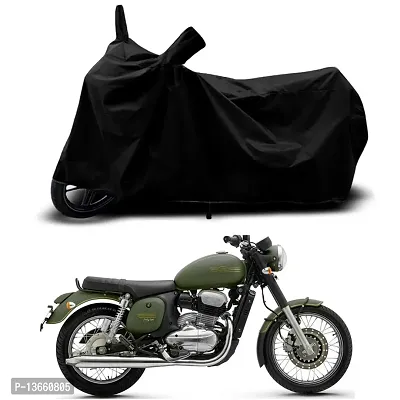 Classic Waterproof Bike Body Cover For Jawa Forty Two Galactic Special Used For Dust Particle-Sun UV Rays-Water Drop(Black)-thumb0