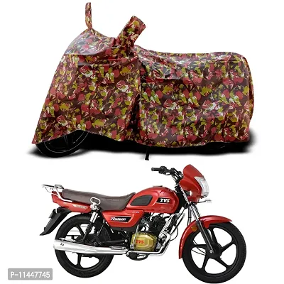 Waterproof Bike Cover For TVS Radeon Special Used For Dust Particle-Sun UV Rays-Water Drop-Indoor-Outdoor-Parking Full Body Protection(Army Multicolor)-thumb0