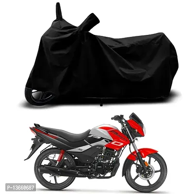 Classic Waterproof Bike Body Cover For Hero Passion Xtec Special Used For Dust Particle-Sun UV Rays-Water Drop(Black)-thumb0